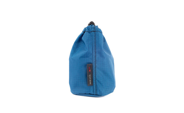 A Size 1 Cobalt (blue with light blue grid) 210 Cerylon Travel Stuff Sack.